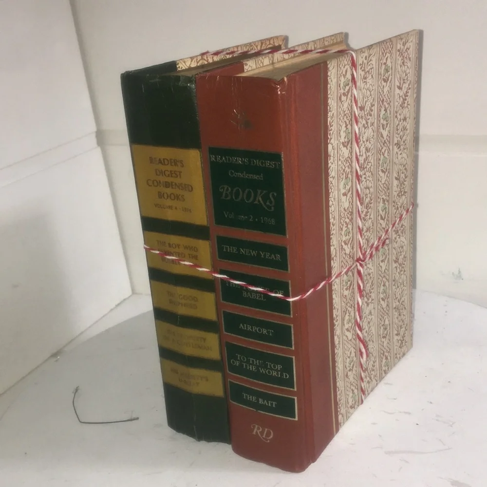 Vintage cloth bound book stacks (2)